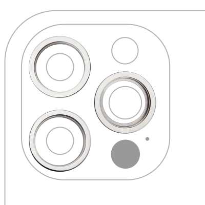 Back Camera Bezel Ring Only For iPhone 12 Pro (Silver) (3 Piece Set) (10 Pack)