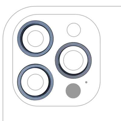 Back Camera Bezel Ring Only For iPhone 12 Pro Max (Pacific Blue) (3 Piece Set) (10 Pack)