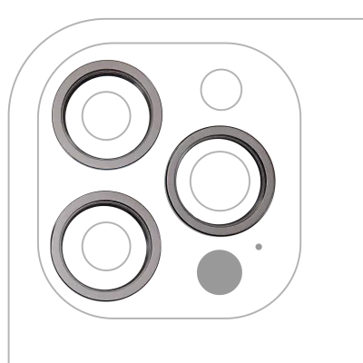 Back Camera Bezel Ring Only For iPhone 12 Pro Max (Graphite) (3 Piece Set) (10 Pack)