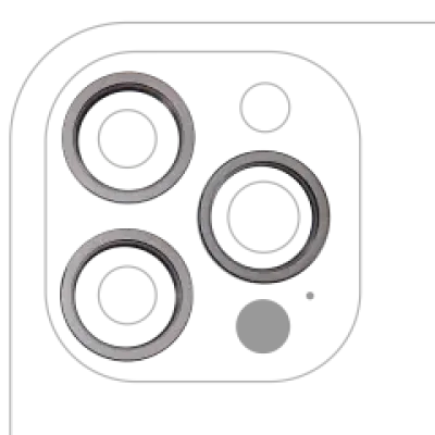 Рамка основної камери для iPhone 12 Pro Max (графітовий) (3 шт) (уп. 10)