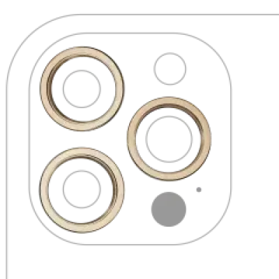 Рамка основної камери для iPhone 12 Pro Max (золотий) (3 шт) (уп. 10)