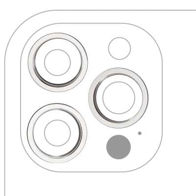 Back Camera Bezel Ring Only For iPhone 12 Pro Max (Silver) (3 Piece Set) (10 Pack)