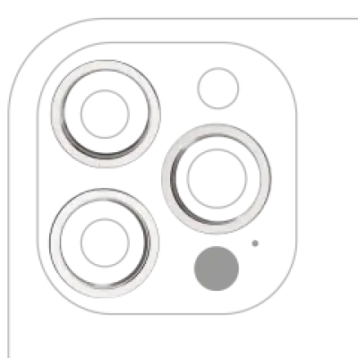 Рамка основної камери для iPhone 12 Pro Max (сріблястий) (3 шт) (уп. 10)