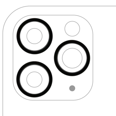 Back Camera Bezel Ring Only For iPhone 11 Pro / 11 Pro Max (Space Gray) (3 Piece Set) (10 Pack)