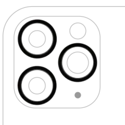 Рамка основної камери для iPhone 11 Pro / 11 Pro Max (Space Gray) (3 шт) (уп. 10)