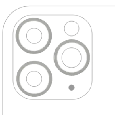 Рамка основної камери для iPhone 11 Pro / 11 Pro Max (сріблястий) (3 шт) (уп. 10)