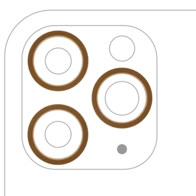 Back Camera Bezel Ring Only For iPhone 11 Pro / 11 Pro Max (Gold) (3 Piece Set) (10 Pack)