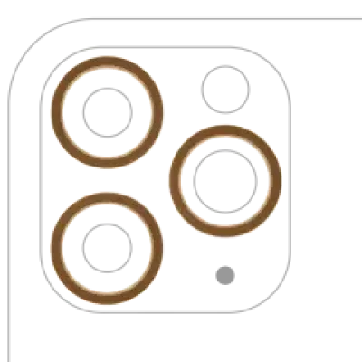 Рамка основної камери для iPhone 11 Pro / 11 Pro Max (золотий) (3 шт) (уп. 10)