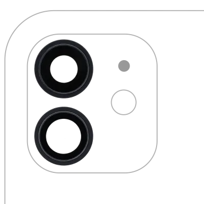 Back Camera Lens With Bracket & Bezel For iPhone 12 / 12 Mini (Aftermarket Plus) (Black)