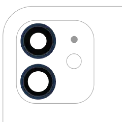 Скло основної камери з кріпленням і рамкою для iPhone 12 / 12 Mini (Aftermarket Plus) (синій)