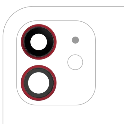 Back Camera Lens With Bracket & Bezel For iPhone 12 / 12 Mini (Aftermarket Plus) (Red)