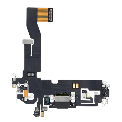 Шлейф зарядки для iPhone 12 / 12 Pro (Aftermarket Plus) (графітовий)