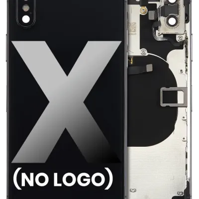Back Housing With Small Components Pre-Installed For iPhone X (No Logo) (Aftermarket Plus) (Space Gray)