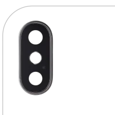 Скло основної камери з рамкою і безеллю для iPhone X (сріблястий)