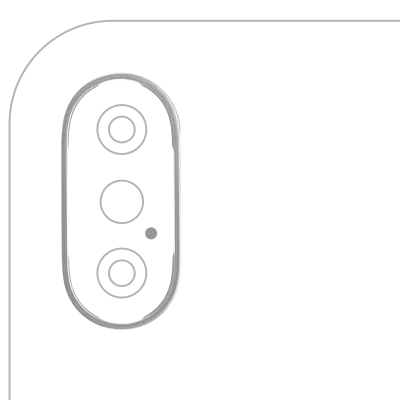 Рамка основної камери для iPhone X (сріблястий) (10 шт)