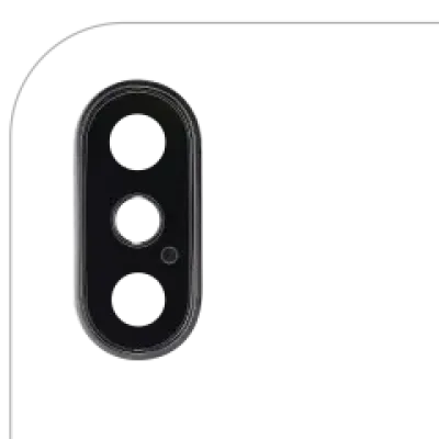 Скло основної камери з кріпленням і рамкою для iPhone XS / XS Max (сріблястий)