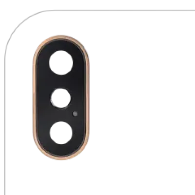 Скло основної камери з кріпленням і рамкою для iPhone XS / XS Max (золотий)