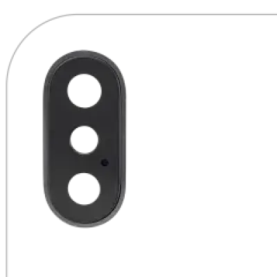 Скло основної камери з кріпленням та рамкою для iPhone X (справжній сапфір) (Premium) (Space Gray)