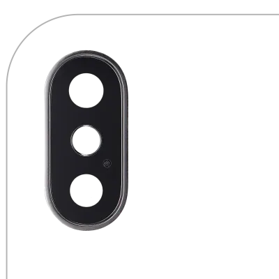 Back Camera Lens With Bracket & Bezel For iPhone X (Real Sapphire) (Premium) (Silver)