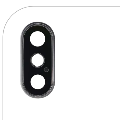 Back Camera Lens With Bracket & Bezel For iPhone XS / XS Max (Real Sapphire) (Premium) (Silver)