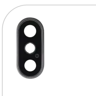 Скло основної камери з кріпленням та рамкою для iPhone XS / XS Max (справжній сапфір) (Premium) (сріблястий)
