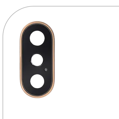 Back Camera Lens With Bracket & Bezel For iPhone XS / XS Max (Real Sapphire) (Premium) (Gold)