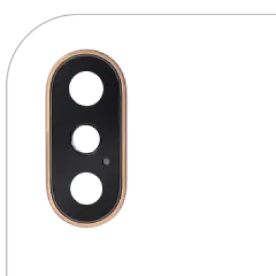 Скло основної камери з кріпленням та рамкою для iPhone XS / XS Max (справжній сапфір) (Premium) (золотий)