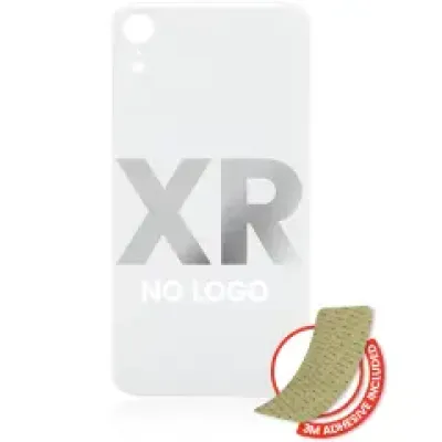 Заднє скло з проклейкою 3M для iPhone XR (без логотипу / великий отвір камери) (білий)
