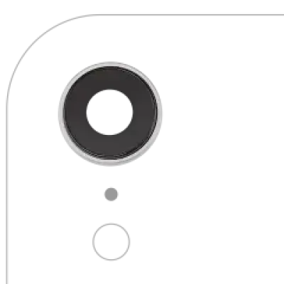 Скло камери з кріпленням і рамкою для iPhone XR (Aftermarket Plus) (білий) (10 шт)