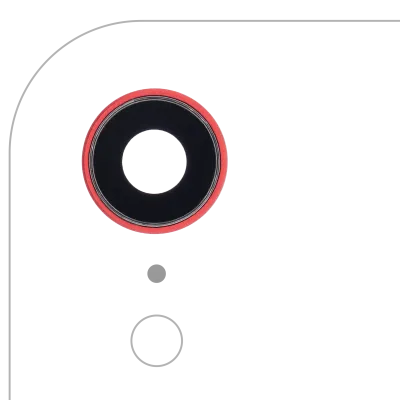 Скло камери з кріпленням і рамкою для iPhone XR (Aftermarket Plus) (червоний) (10 шт)