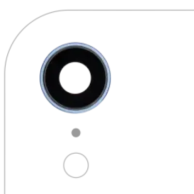 Скло камери з кріпленням і рамкою для iPhone XR (Aftermarket Plus) (синій) (10 шт)