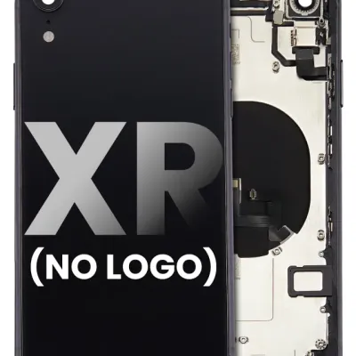 Задня кришка з передмонтованими компонентами для iPhone XR (без логотипу) (Aftermarket Plus) (чорний)