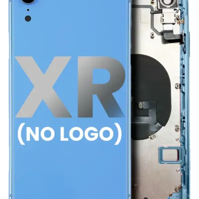 Задня кришка з передмонтованими компонентами для iPhone XR (без логотипу) (Aftermarket Plus) (синій)