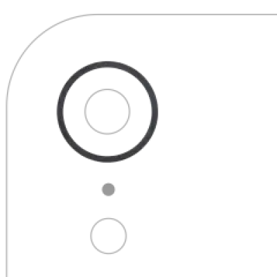 Рамка камери для iPhone XR (чорний) (10 шт)