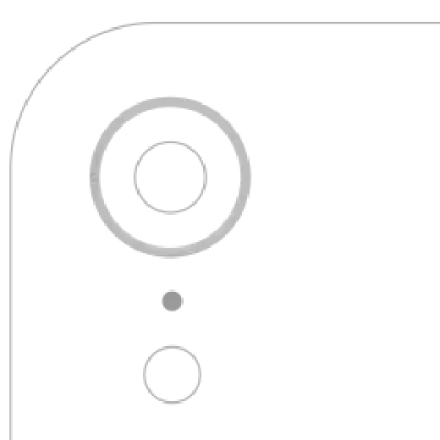 Рамка камери для iPhone XR (білий) (10 шт)