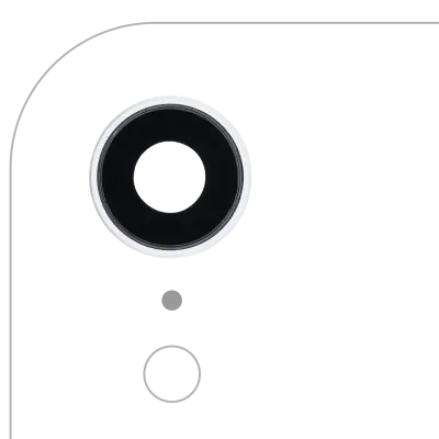 Скло камери з кріпленням і рамкою для iPhone XR (Real Sapphire) (Premium) (білий) (10 шт)