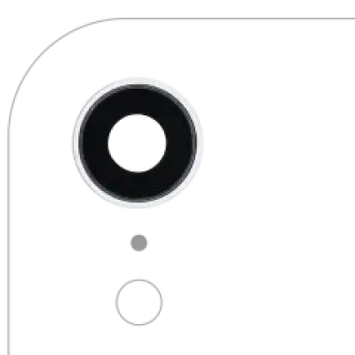 Скло камери з кріпленням і рамкою для iPhone XR (Real Sapphire) (Premium) (білий) (10 шт)