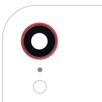 Back Camera Lens With Bracket & Bezel For iPhone XR (Real Sapphire) (Premium) (Red) (10 Pack)
