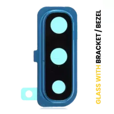 Скло основної камери з кріпленням / рамкою для Samsung Galaxy A30s (A307 / 2019) (Blue)