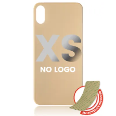 Заднє скло з 3M проклейкою для iPhone XS (Без логотипу / Великий отвір камери) (Gold)