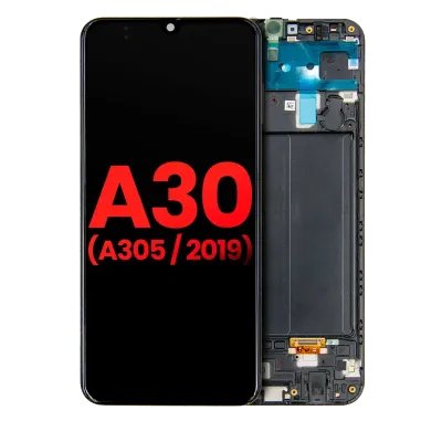 Дисплейний модуль (OLED) з рамкою для Samsung Galaxy A30 (A305 / 2019) (Aftermarket Plus) (усі кольори)