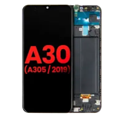 Дисплейний модуль (OLED) з рамкою для Samsung Galaxy A30 (A305 / 2019) (Aftermarket Plus) (усі кольори)