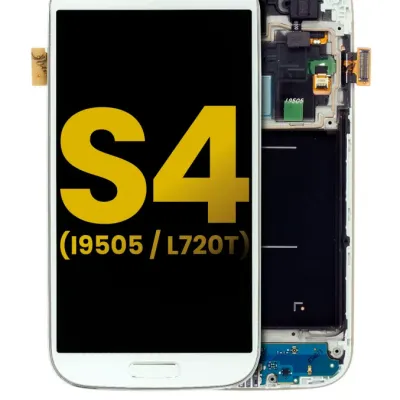 Дисплейний модуль (OLED) з рамкою для Samsung Galaxy S4 (i9505 / L720T) (International / Sprint (GSM Model) (Refurbished) (білий)