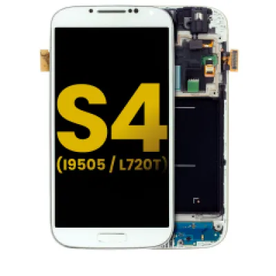 Дисплейний модуль (OLED) з рамкою для Samsung Galaxy S4 (i9505 / L720T) (International / Sprint (GSM Model) (Refurbished) (білий)