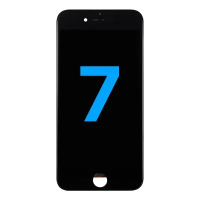 Дисплейний модуль (LCD) зі сталевою пластиною для iPhone 7 (Aftermarket) (чорний)