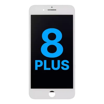 Дисплейний модуль (LCD) зі сталевою пластиною для iPhone 8 Plus (Aftermarket) (білий)