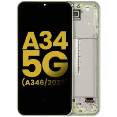 Дисплейний модуль (OLED) з рамкою для Samsung Galaxy A34 5G (A346 / 2023) (Refurbished) (Lime)