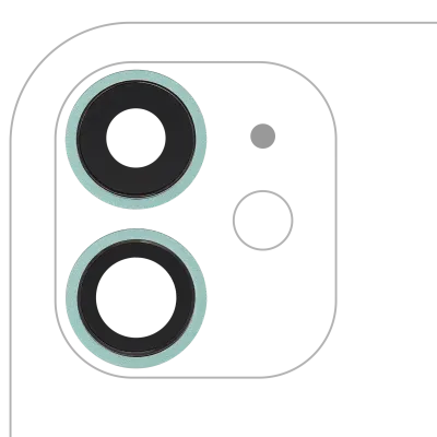 Back Camera Lens With Bracket & Bezel For iPhone 11 (2 Piece Set) (Aftermarket Plus) (Green)