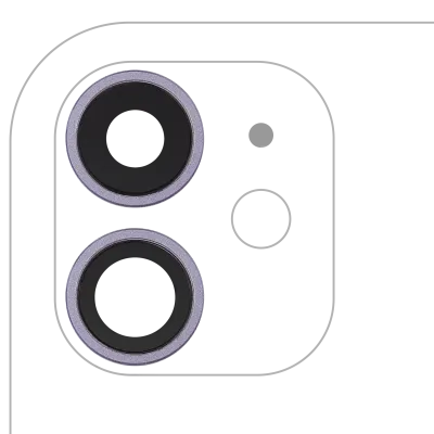 Back Camera Lens With Bracket & Bezel For iPhone 11 (2 Piece Set) (Aftermarket Plus) (Purple)