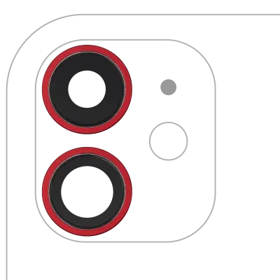 Back Camera Lens With Bracket & Bezel For iPhone 11 (2 Piece Set) (Aftermarket Plus) (Red)